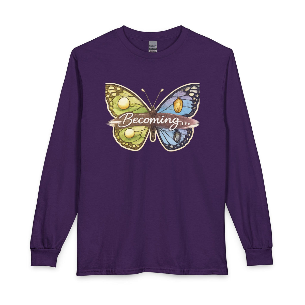 Becoming Butterfly Long Sleeve Shirt — Inspirational Transformation Tee