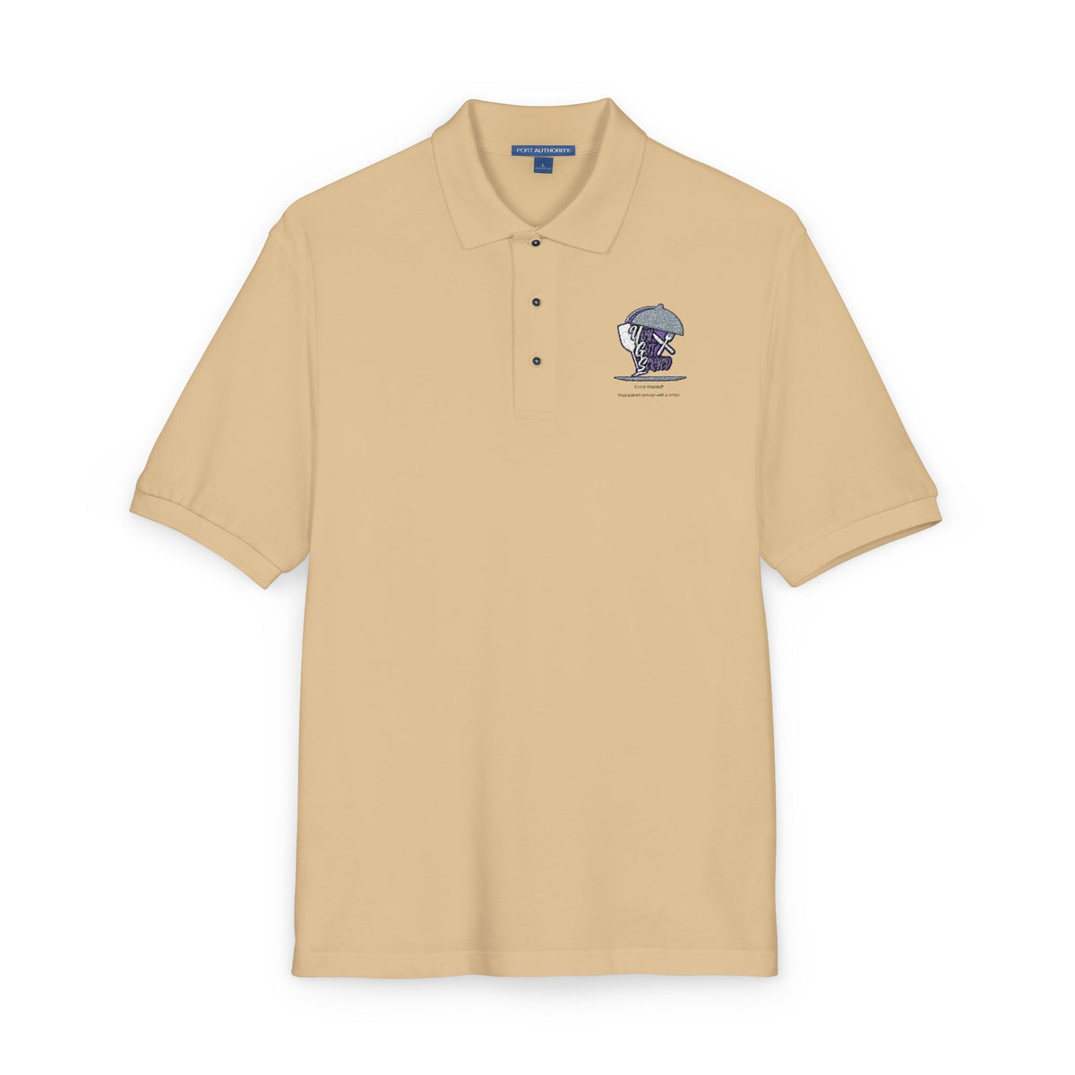 Embroidered Skull & Roses Polo Shirt - Gothic Floral Work Polo