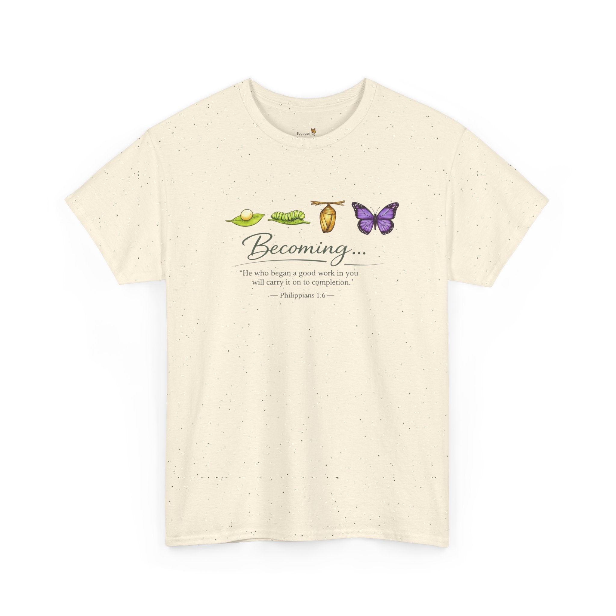 Purple Becoming Butterfly T-Shirt — Inspirational Caterpillar to Butterfly Transformation Tee