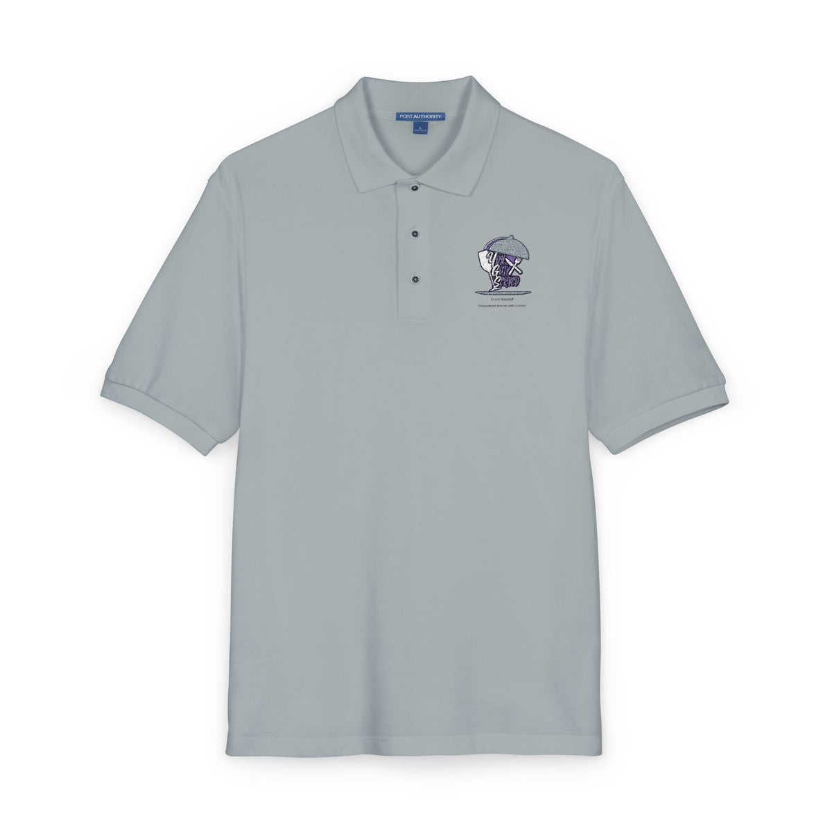 Embroidered Skull & Roses Polo Shirt - Gothic Floral Work Polo