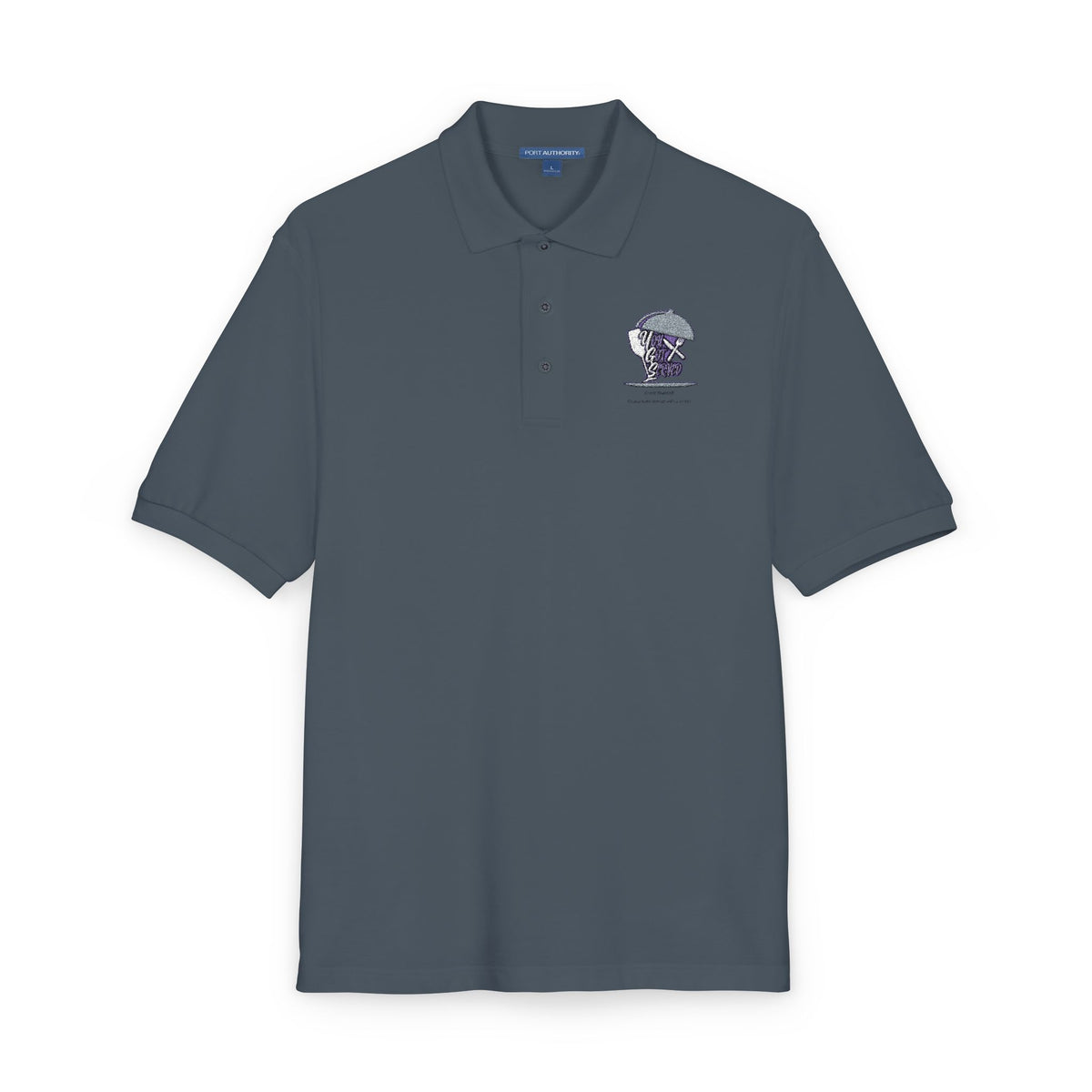 Embroidered Skull & Roses Polo Shirt - Gothic Floral Work Polo