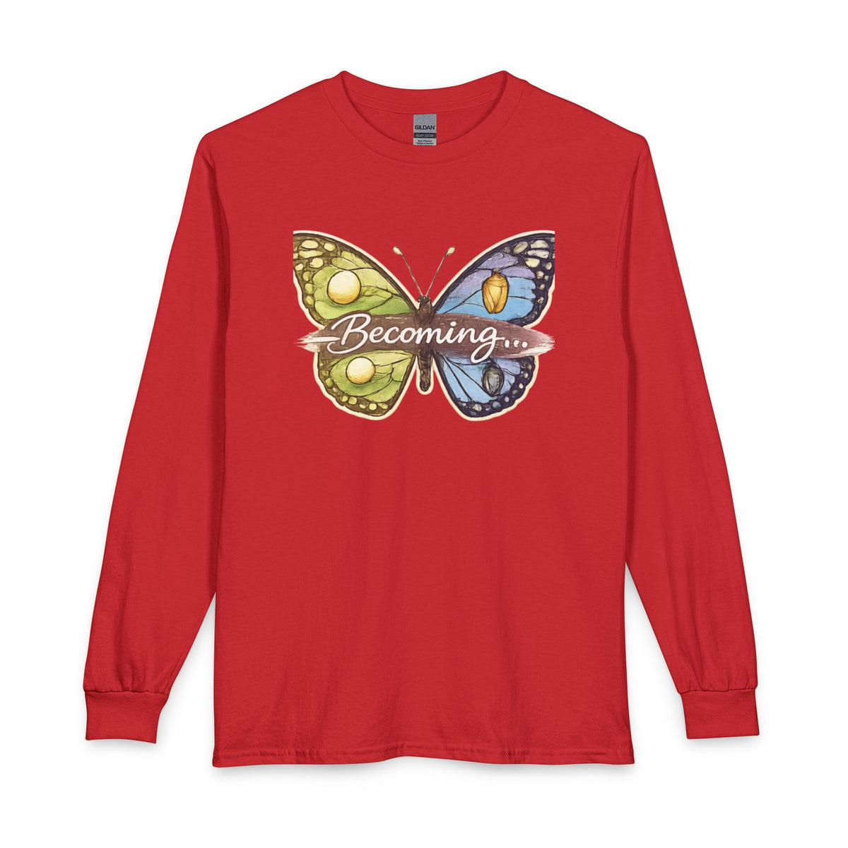 Becoming Butterfly Long Sleeve Shirt — Inspirational Transformation Tee