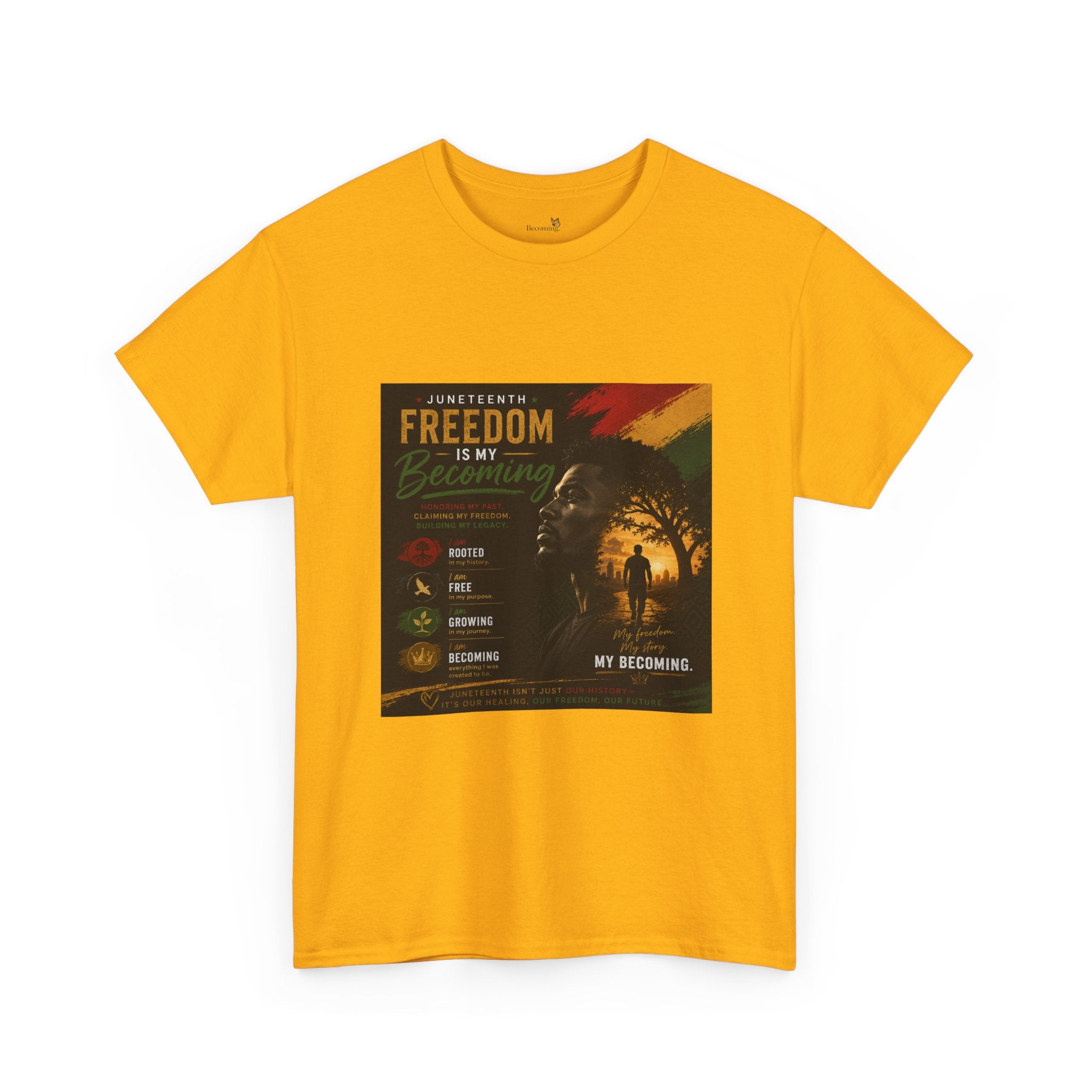 Freedom Tee — Inspirational 'My Becoming' Lion Graphic Shirt