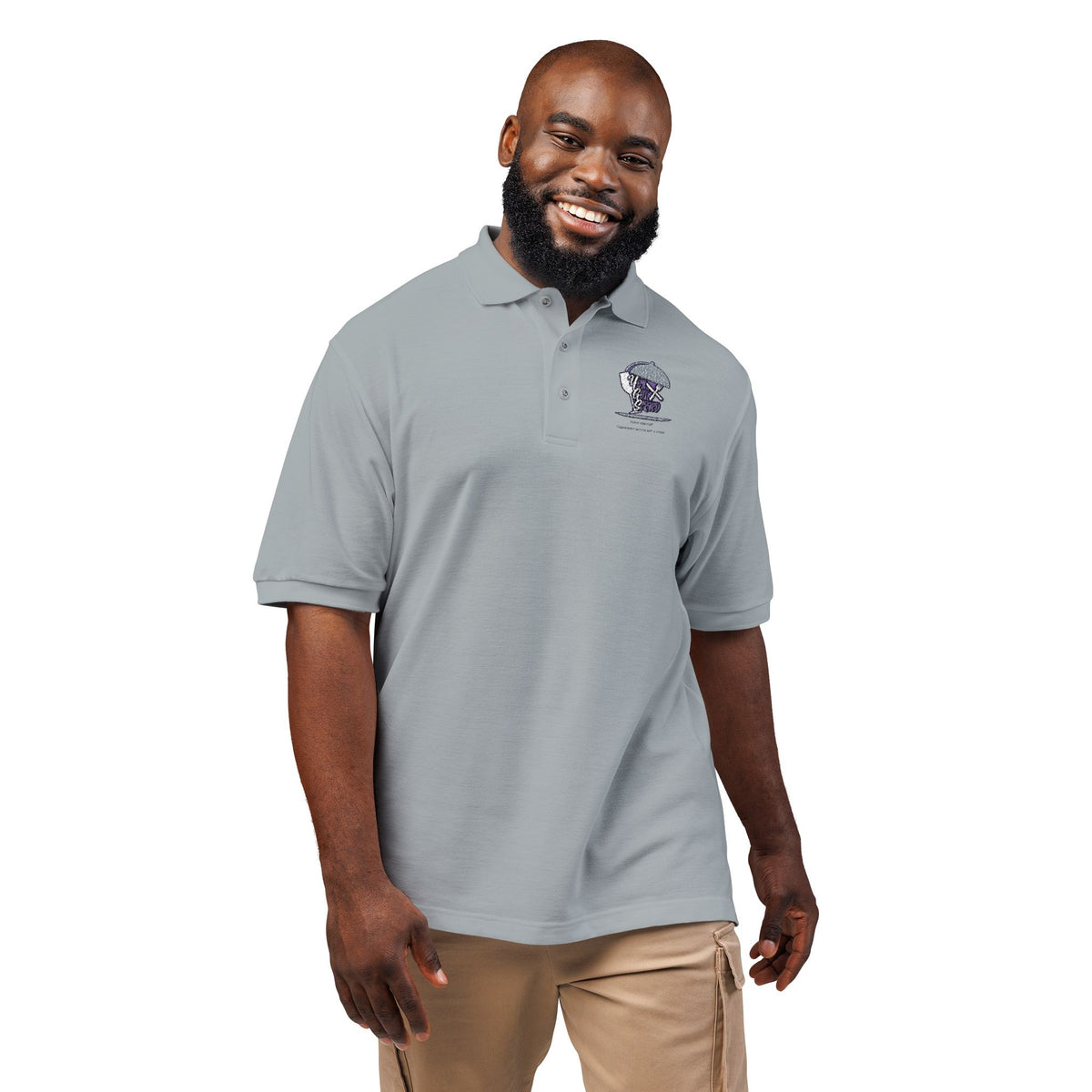 Embroidered Skull & Roses Polo Shirt - Gothic Floral Work Polo
