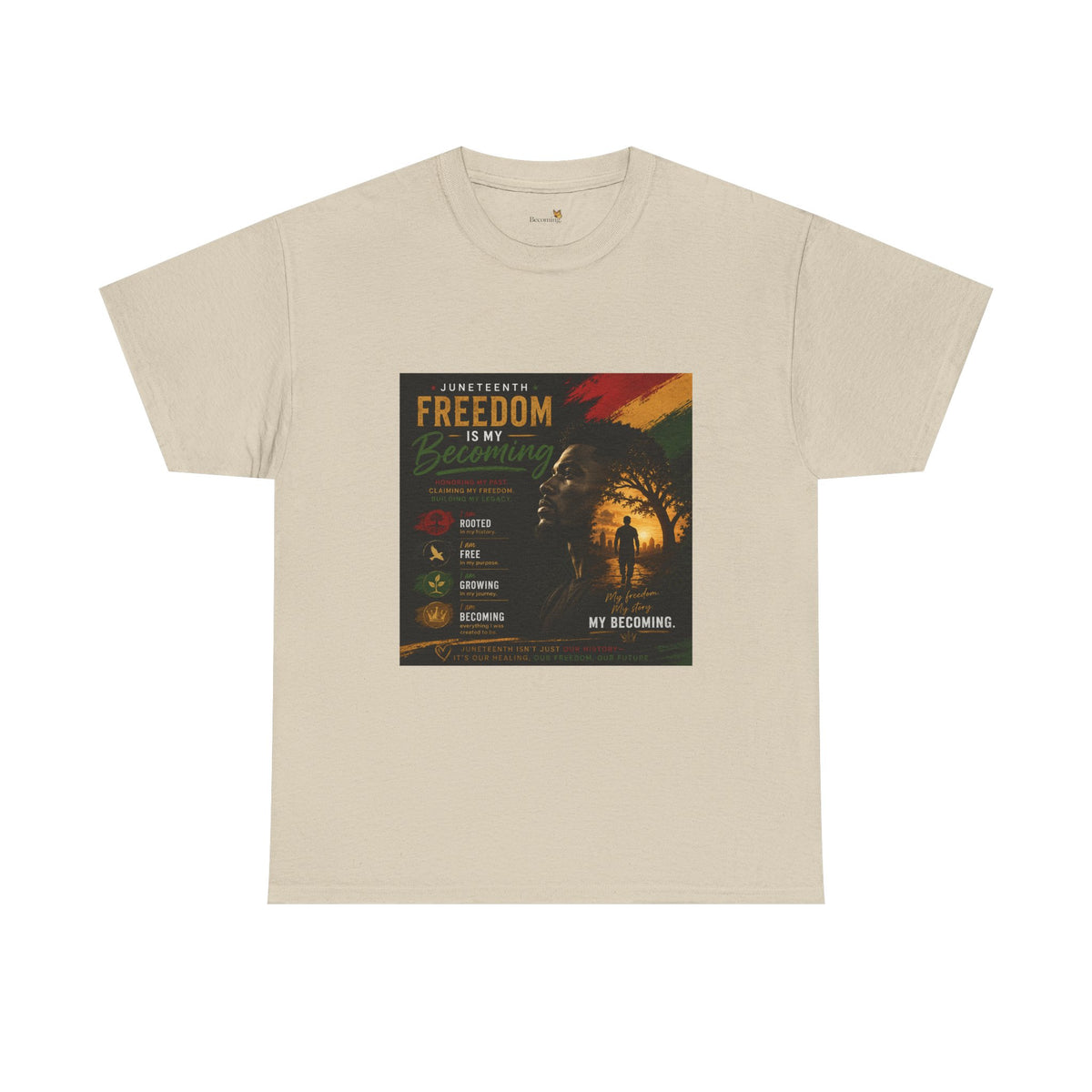 Freedom Tee — Inspirational 'My Becoming' Lion Graphic Shirt