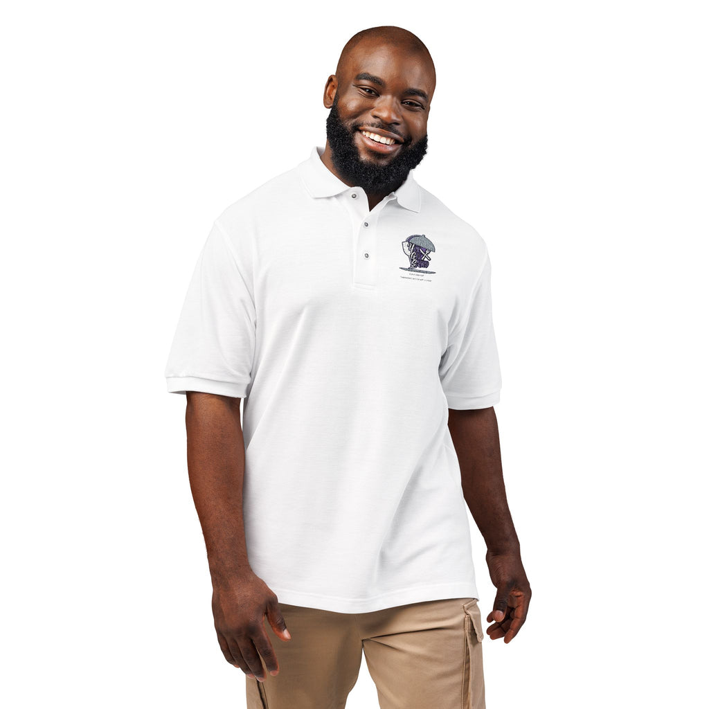 Embroidered Skull & Roses Polo Shirt - Gothic Floral Work Polo