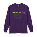 Becoming Butterfly Long Sleeve Tee — Christian Inspirational Growth Shirt (Philippians 1:6)