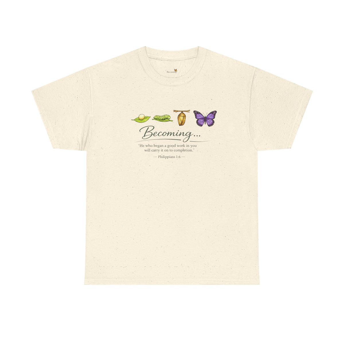Purple Becoming Butterfly T-Shirt — Inspirational Caterpillar to Butterfly Transformation Tee
