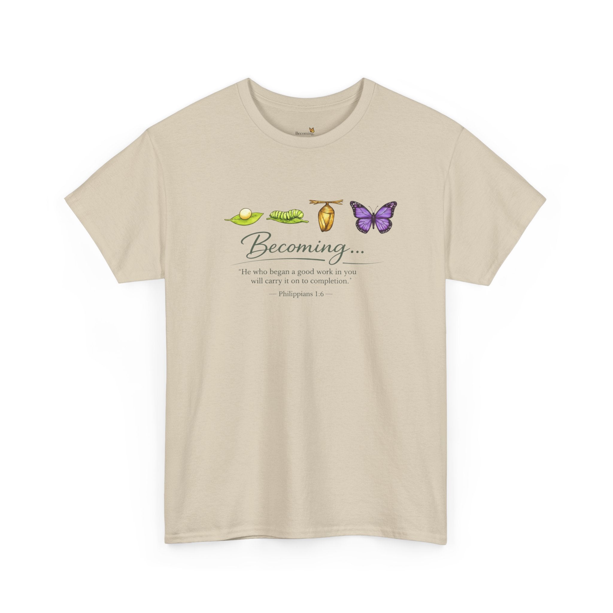 Purple Becoming Butterfly T-Shirt — Inspirational Caterpillar to Butterfly Transformation Tee