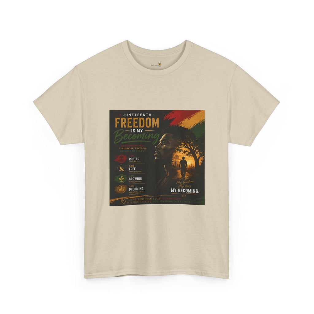 Freedom Tee — Inspirational 'My Becoming' Lion Graphic Shirt