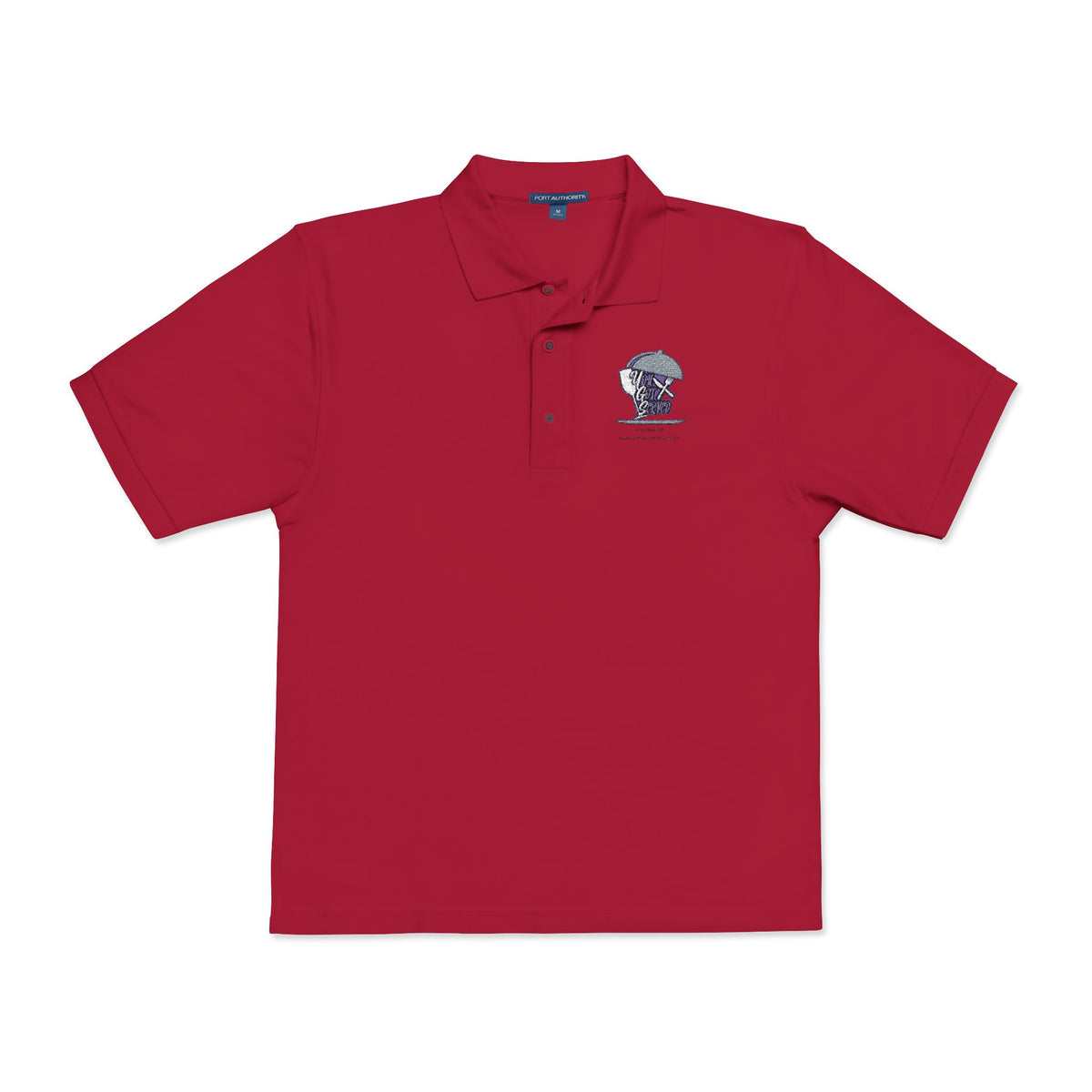 Embroidered Skull & Roses Polo Shirt - Gothic Floral Work Polo