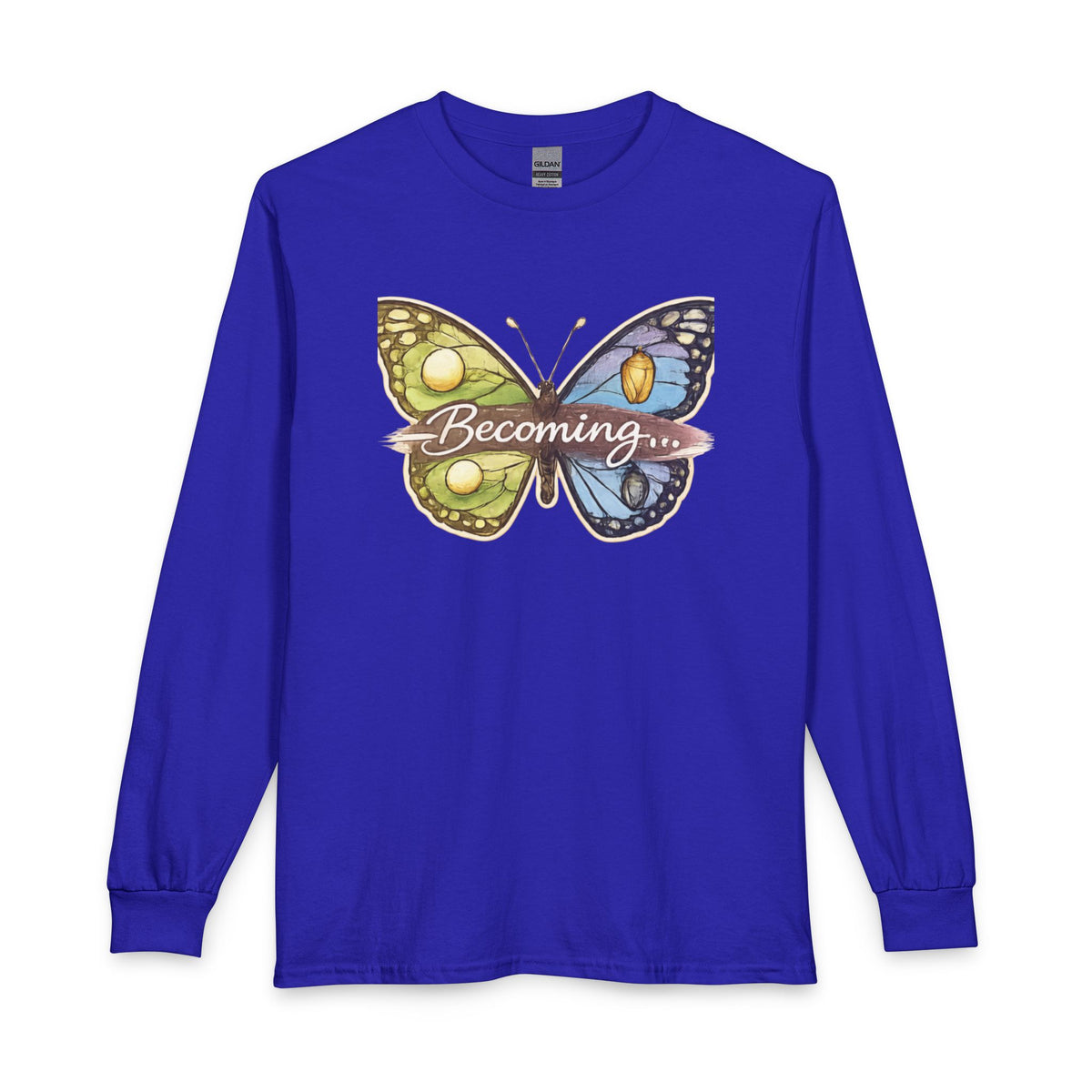 Becoming Butterfly Long Sleeve Shirt — Inspirational Transformation Tee