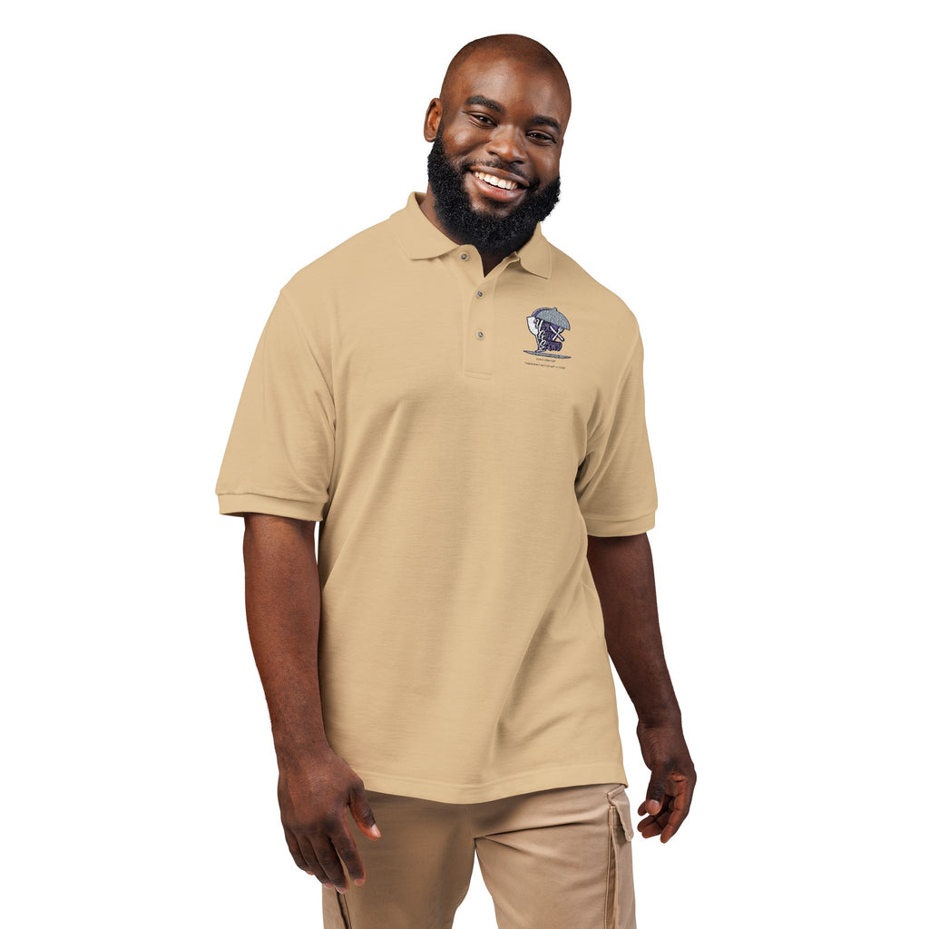 Embroidered Skull & Roses Polo Shirt - Gothic Floral Work Polo