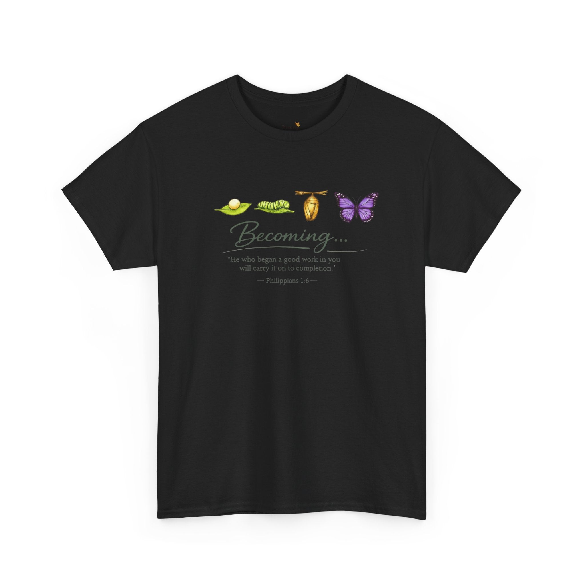 Purple Becoming Butterfly T-Shirt — Inspirational Caterpillar to Butterfly Transformation Tee
