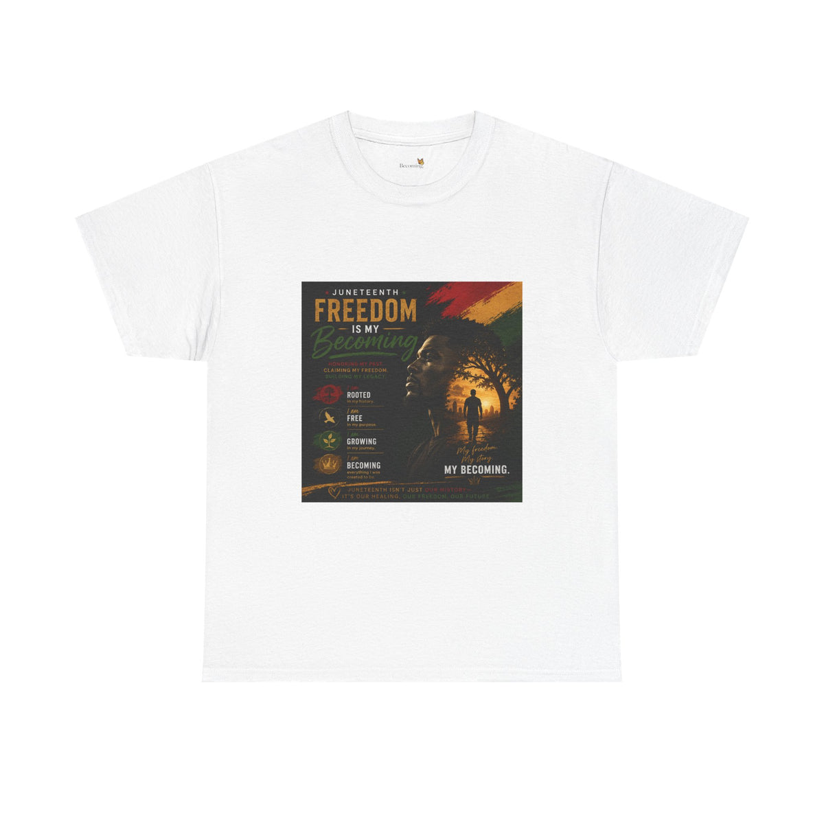 Freedom Tee — Inspirational 'My Becoming' Lion Graphic Shirt