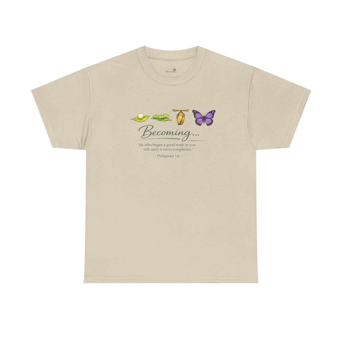 Purple Becoming Butterfly T-Shirt — Inspirational Caterpillar to Butterfly Transformation Tee