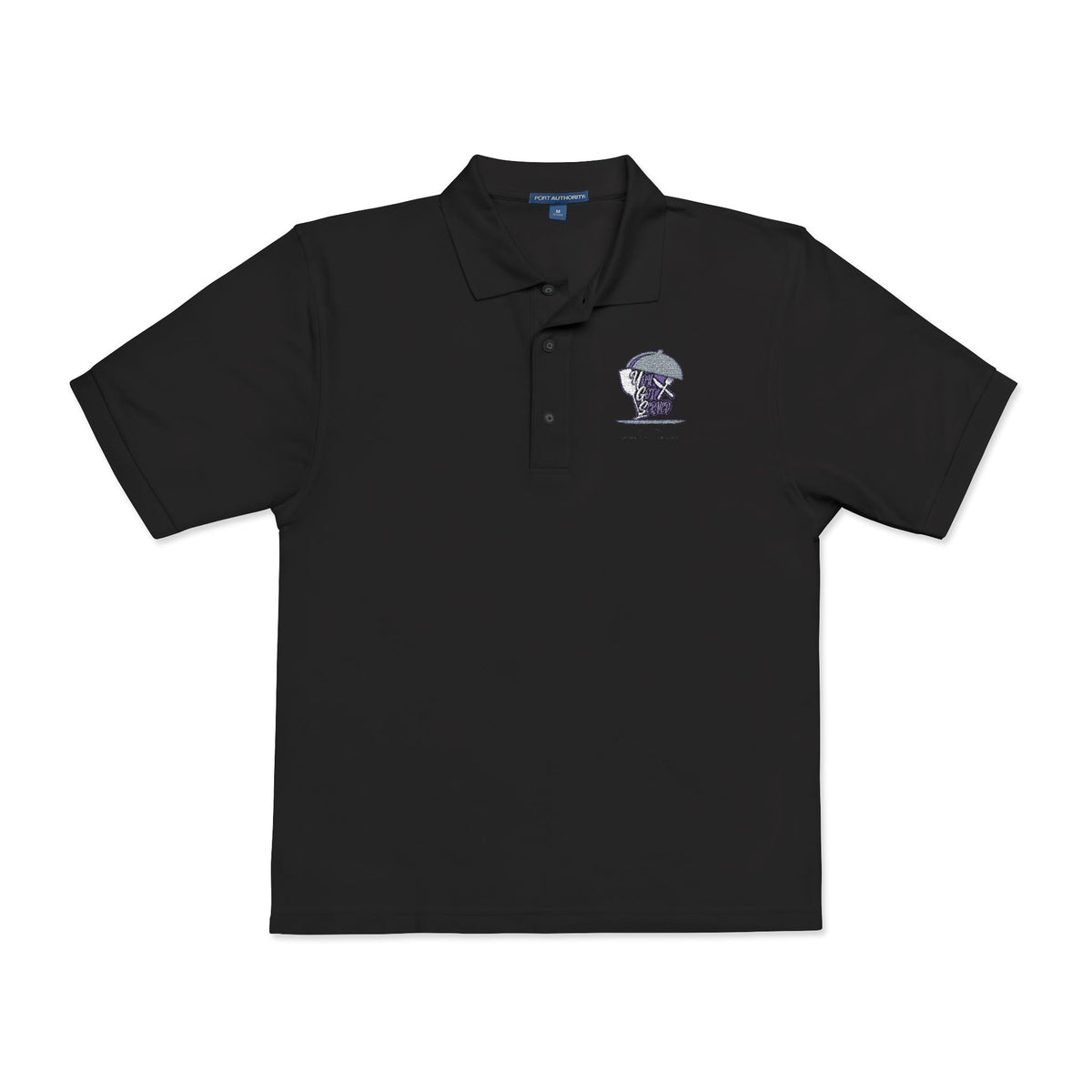 Embroidered Skull & Roses Polo Shirt - Gothic Floral Work Polo