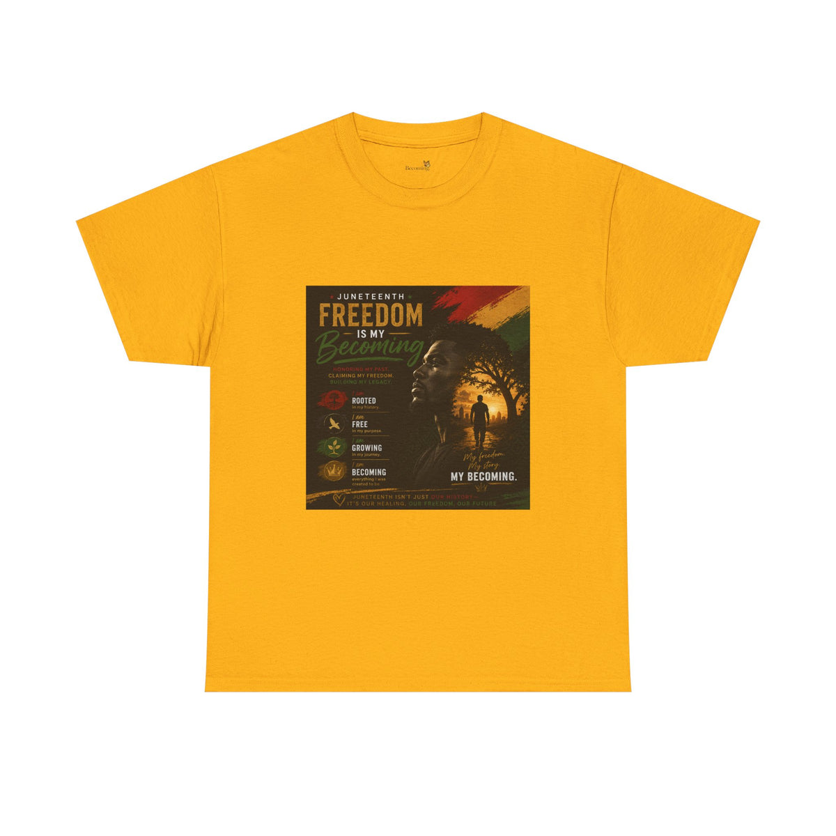Freedom Tee — Inspirational 'My Becoming' Lion Graphic Shirt