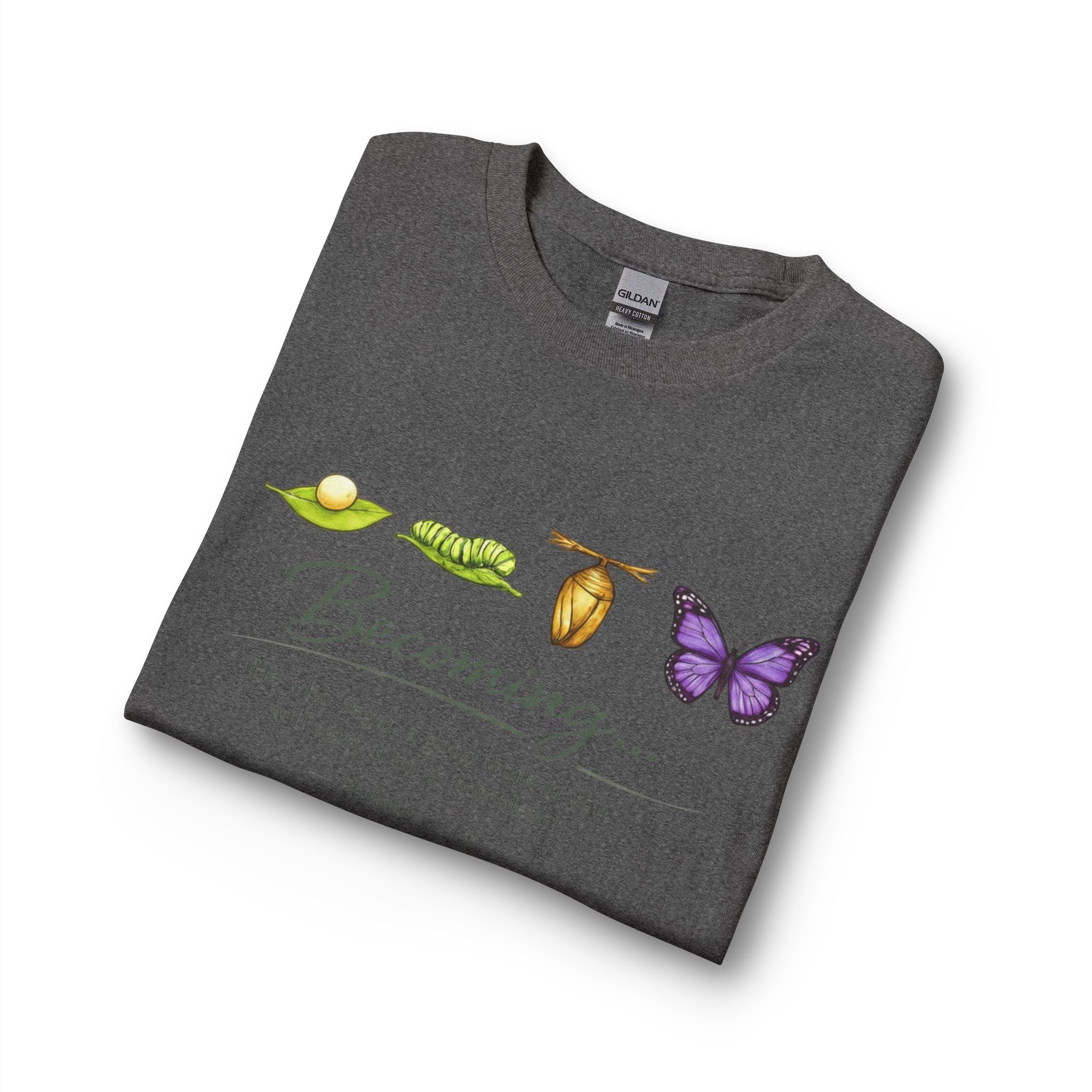 Becoming Butterfly Long Sleeve Tee — Christian Inspirational Growth Shirt (Philippians 1:6)