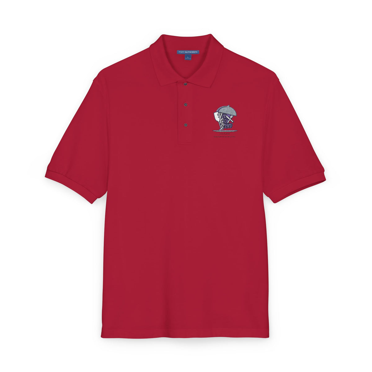 Embroidered Skull & Roses Polo Shirt - Gothic Floral Work Polo