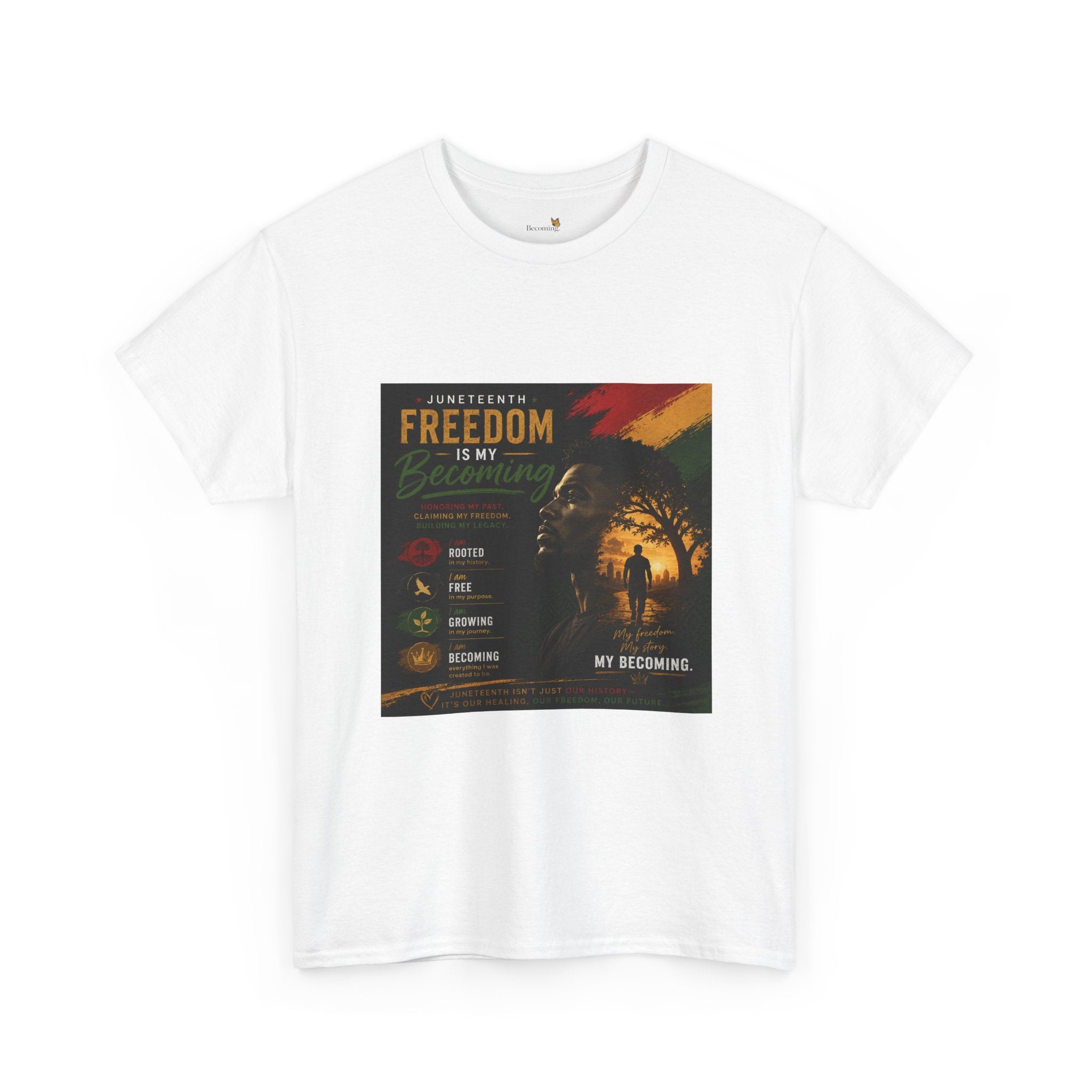 Freedom Tee — Inspirational 'My Becoming' Lion Graphic Shirt