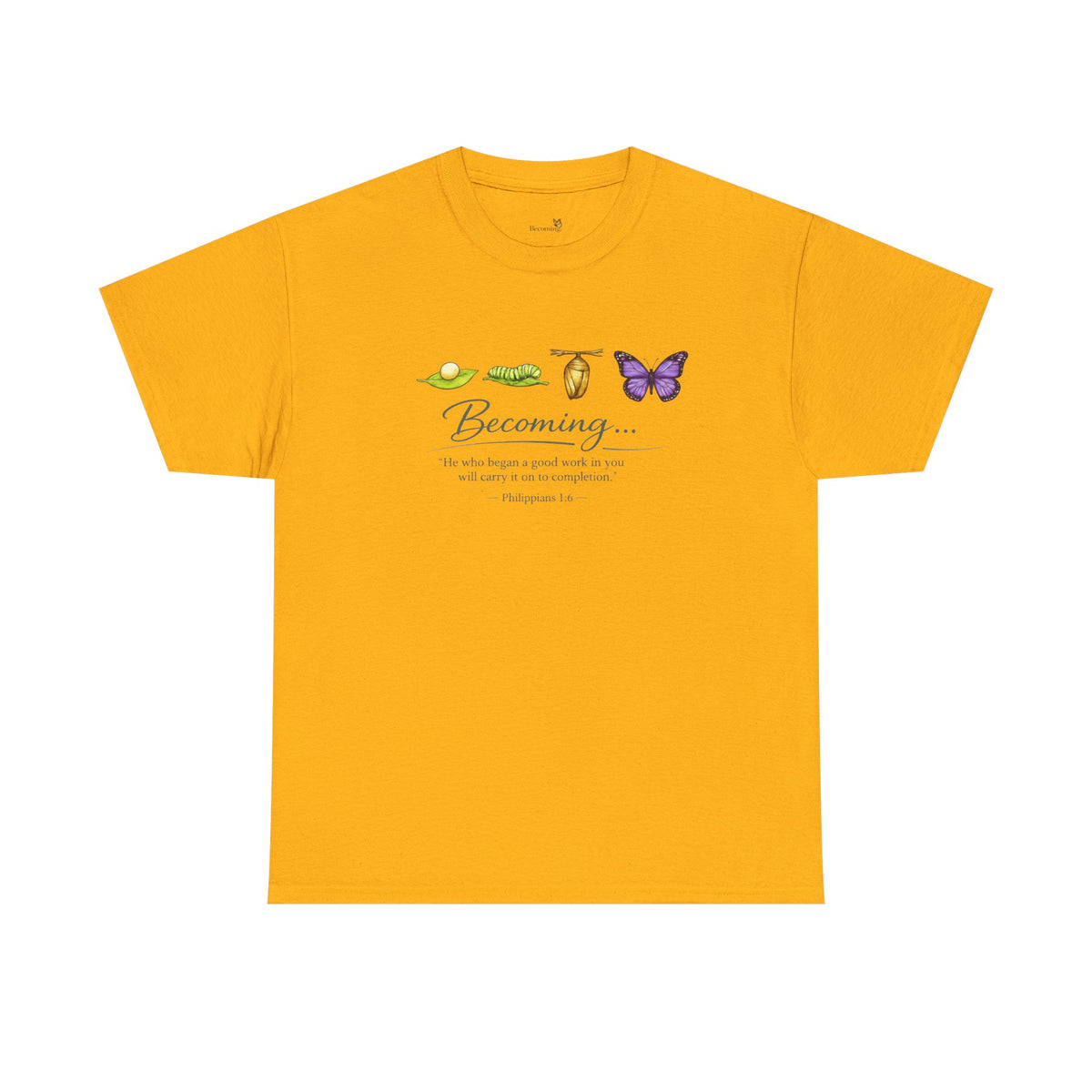 Purple Becoming Butterfly T-Shirt — Inspirational Caterpillar to Butterfly Transformation Tee
