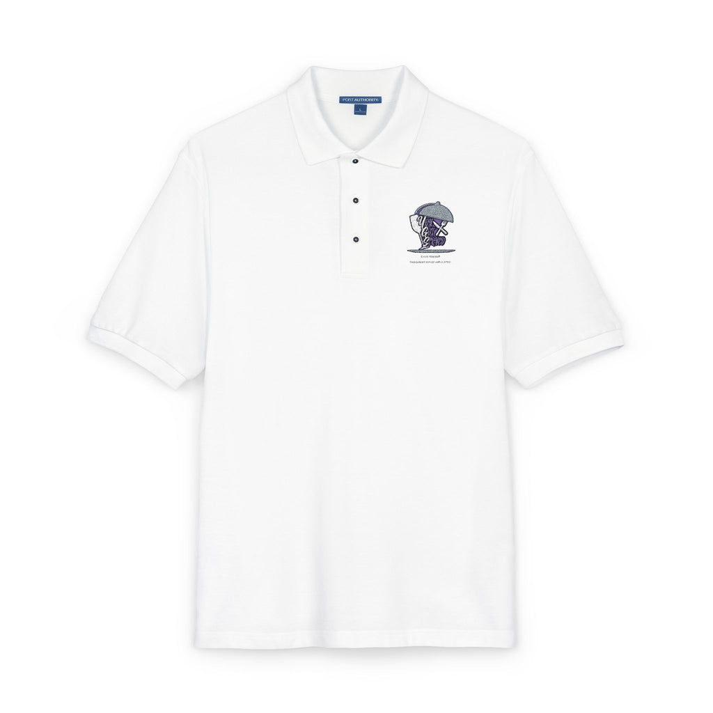 Embroidered Skull & Roses Polo Shirt - Gothic Floral Work Polo