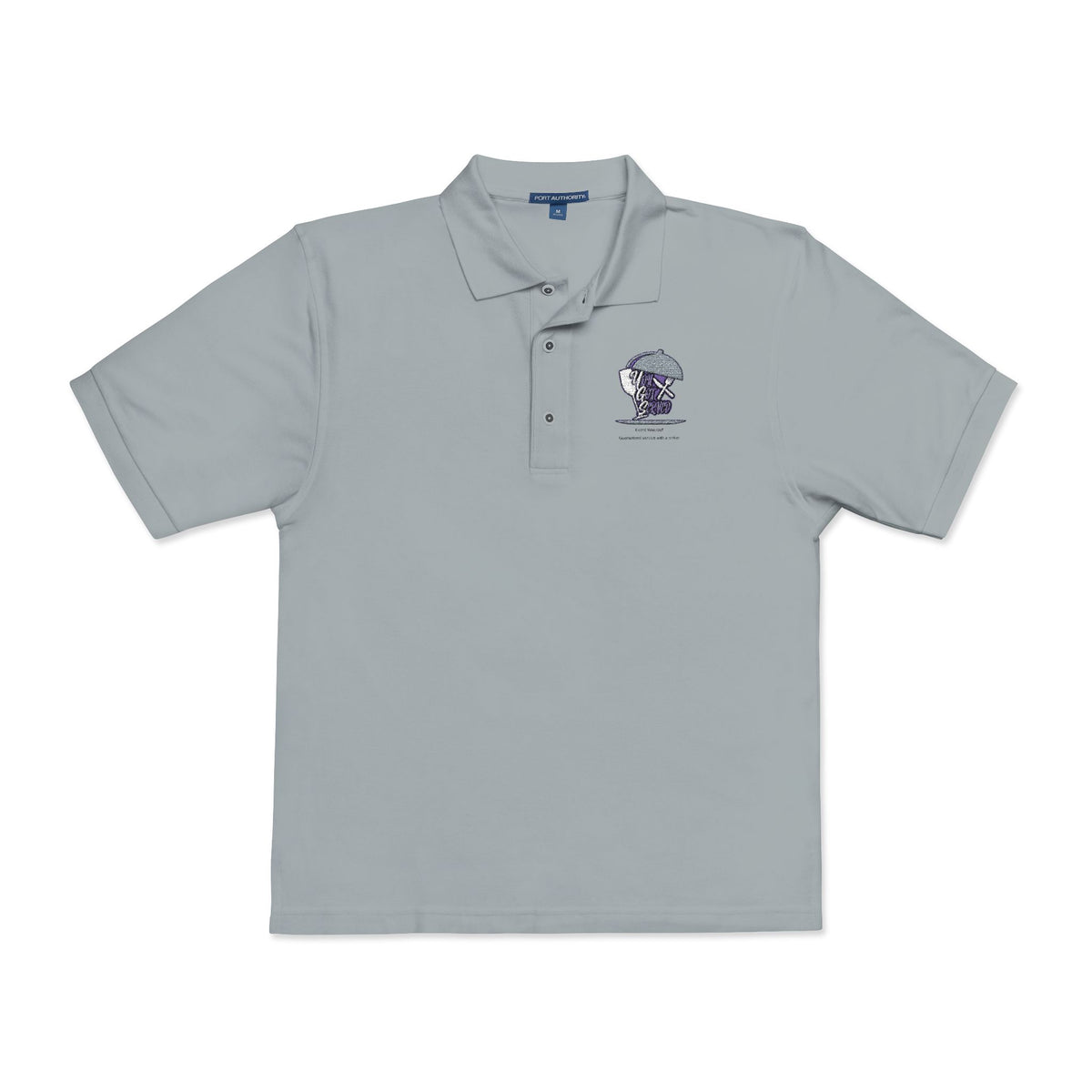 Embroidered Skull & Roses Polo Shirt - Gothic Floral Work Polo